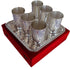 Brass 6 Glass set with tray 1.66kg